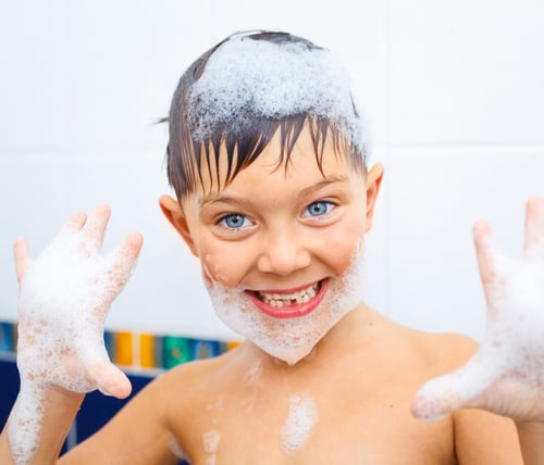 Boy in shower Boy in shower