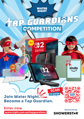 WN25 x ShowerStar - Tap Guardians Competition Posters A4 - All Prizes and Masks with Sponsor