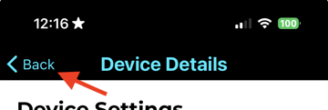 ShowerStar App History screen with the Export option